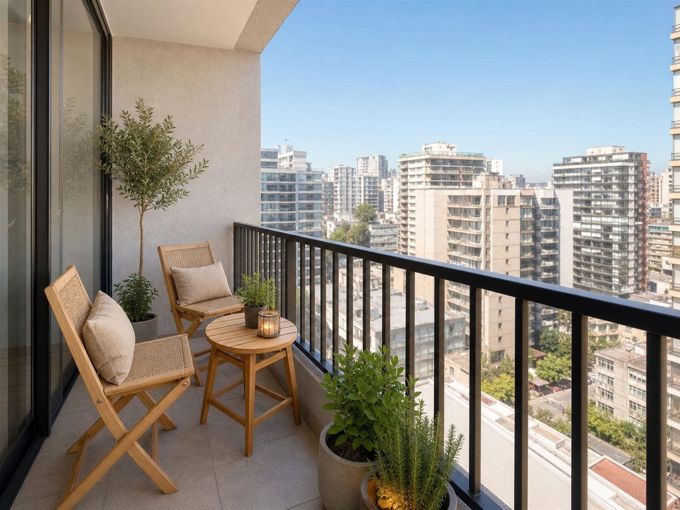 Terraza amoblada con vista